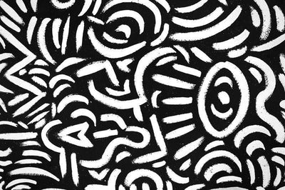 Abstract Black And White Painting Mural-Abstract-Eazywallz