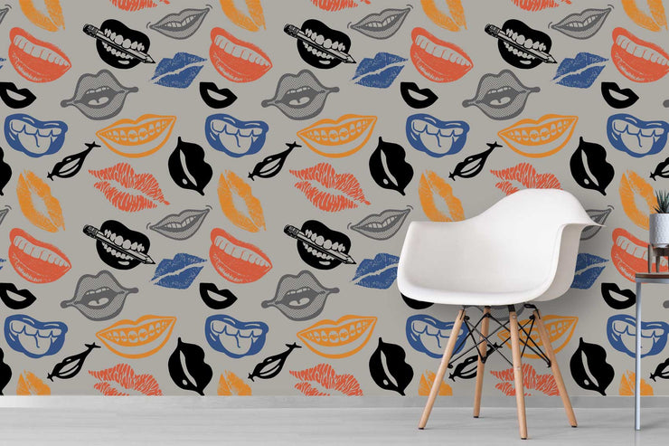 Color Lips Pop Art Wallpaper