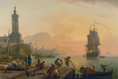 A Calm at a Mediterranean Port Wall Mural-Vintage-Eazywallz