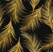 Black and Gold Palm Leaf Wallpaper