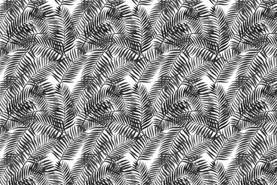 Black Palm Tree Pattern Wall Mural-Patterns-Eazywallz