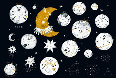 Children to the Moon Wallpaper Mural