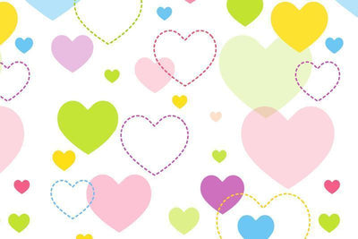 Colorful hearts pattern wall Mural Wall Mural-Kids' Stuff-Eazywallz