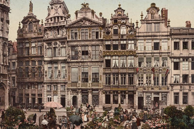 Vintage Grand Place, Belgium Wall Mural-Arts-Eazywallz