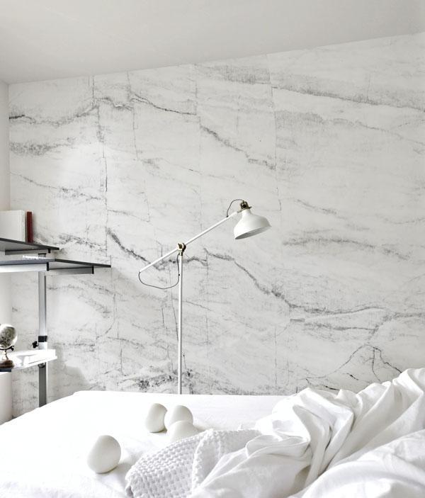 White & Grey Marble Texture Wall Mural-Textures-Eazywallz